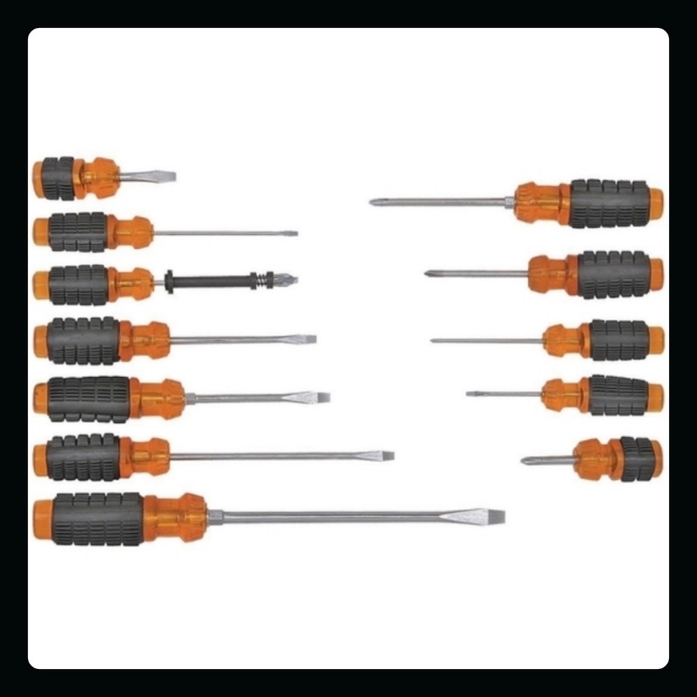 NEW PITTSBURGH Cushion Grip Screwdriver Set, 12 Piece